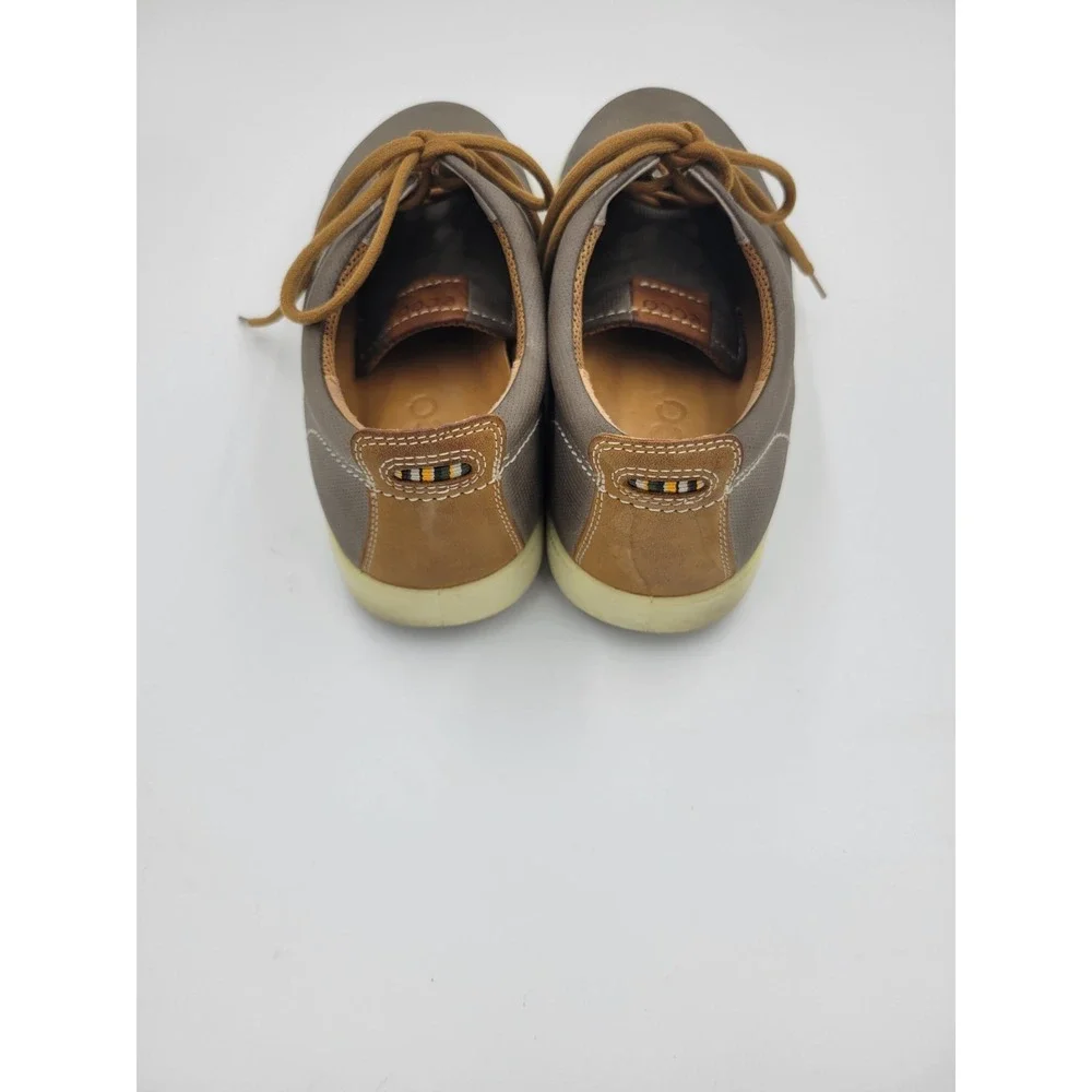 Ecco Men's Gray Leather‎ Oxford Boat Shoes Career Casual Shoe Sz 44 (See Chart)